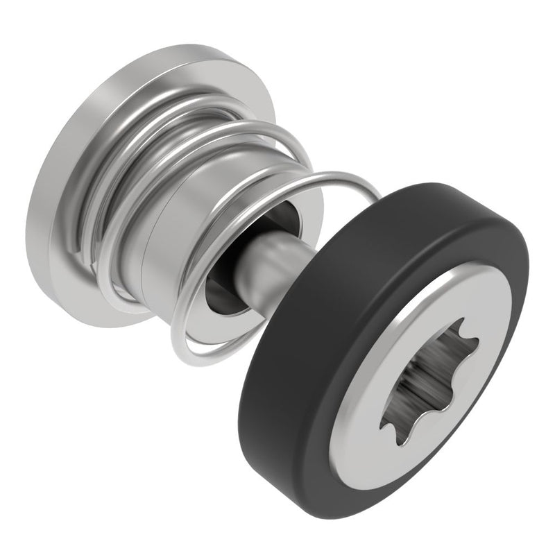 SOUTHCO Captive Screw, M3 X 0.5 Thread, Press-in, TORX®, Smooth Black Knob [52-A36-51-4-000]