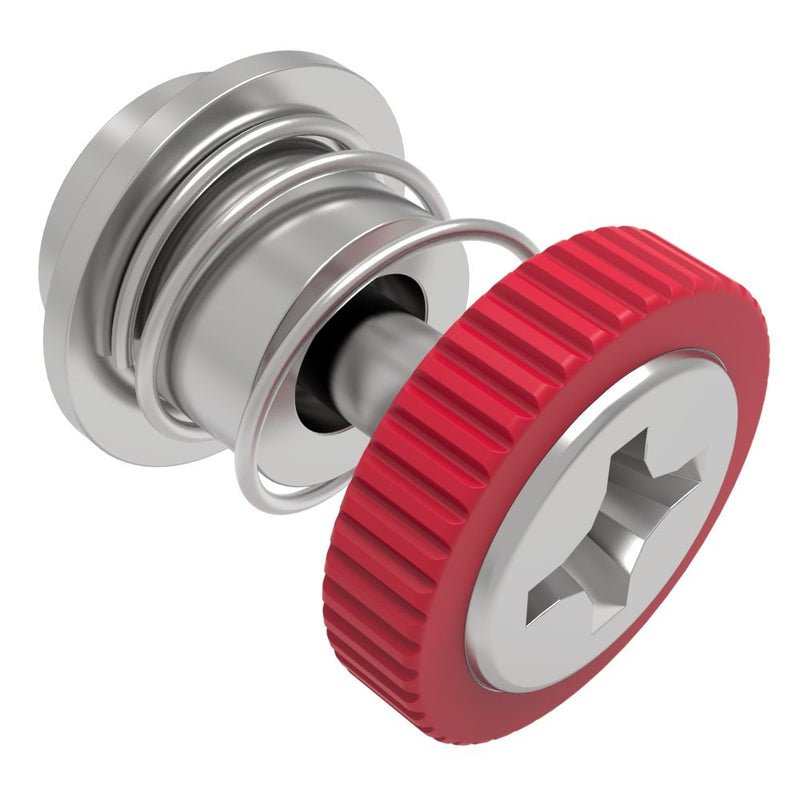 SOUTHCO Captive Screw, 4-40 Thread, Surface Mount Technology, Phillips Recess, Knurled Red Knob [52-SM-A1111-K013-R]