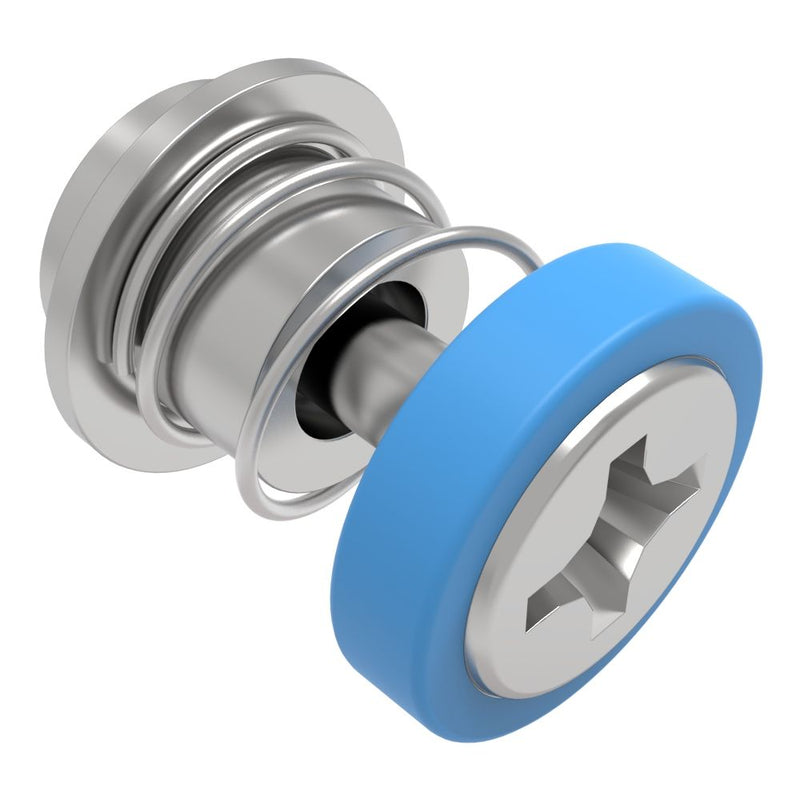 SOUTHCO Captive Screw, 4-40 Thread, Surface Mount Technology, Phillips Recess, Smooth Blue Knob [52-SM-A1111-N008-R]
