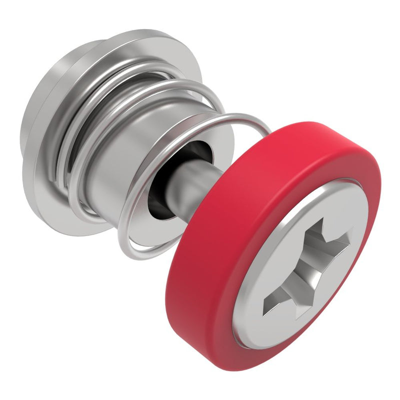 SOUTHCO Captive Screw, 4-40 Thread, Surface Mount Technology, Phillips Recess, Smooth Red Knob [52-SM-A1111-N013-R]