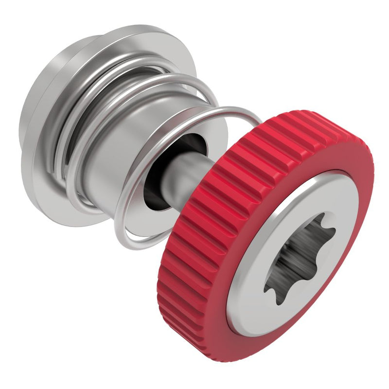 SOUTHCO Captive Screw, 4-40 Thread, Surface Mount Technology, TORX®, Knurled Red Knob [52-SM-A1211-K013-R]