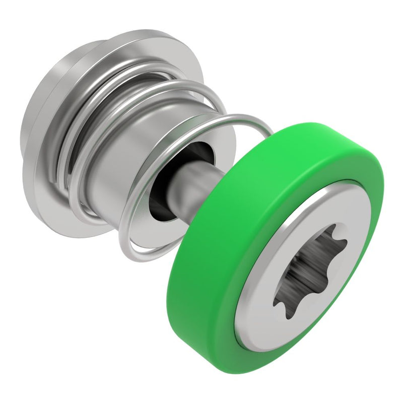 SOUTHCO Captive Screw, 4-40 Thread, Surface Mount Technology, TORX®, Smooth Green Knob [52-SM-A1211-N014-R]