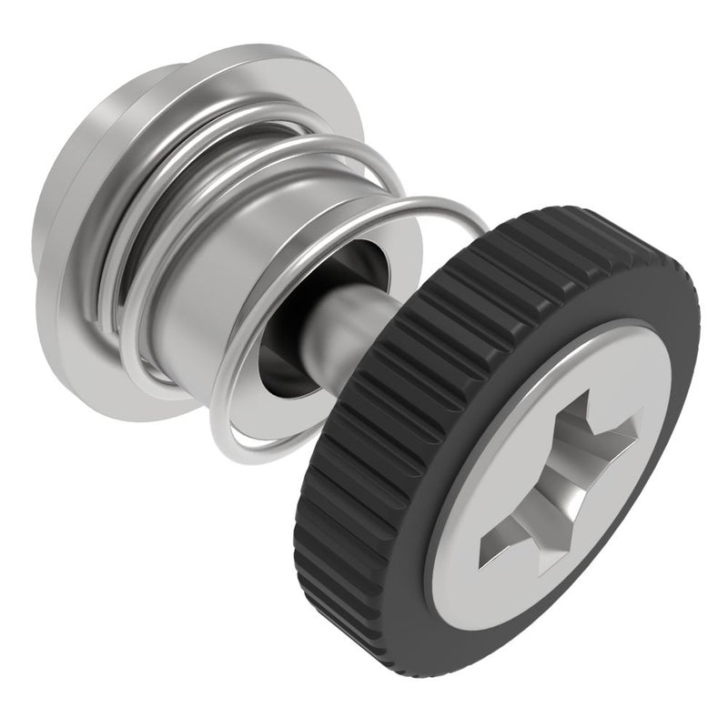 SOUTHCO Captive Screw, M3 X 0.5 Thread, Surface Mount Technology, Phillips Recess, Knurled Black Knob [52-SM-A3111-K000-R]