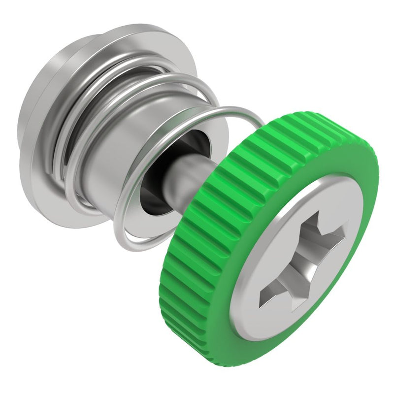 SOUTHCO Captive Screw, M3 X 0.5 Thread, Surface Mount Technology, Phillips Recess, Knurled Green Knob [52-SM-A3111-K014-R]