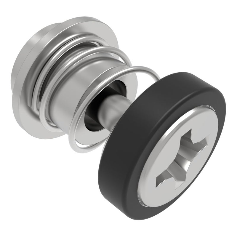 SOUTHCO Captive Screw, M3 X 0.5 Thread, Surface Mount Technology, Phillips Recess, Smooth Black Knob [52-SM-A3111-N000-R]