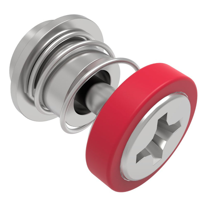 SOUTHCO Captive Screw, M3 X 0.5 Thread, Surface Mount Technology, Phillips Recess, Smooth Red Knob [52-SM-A3111-N013-R]