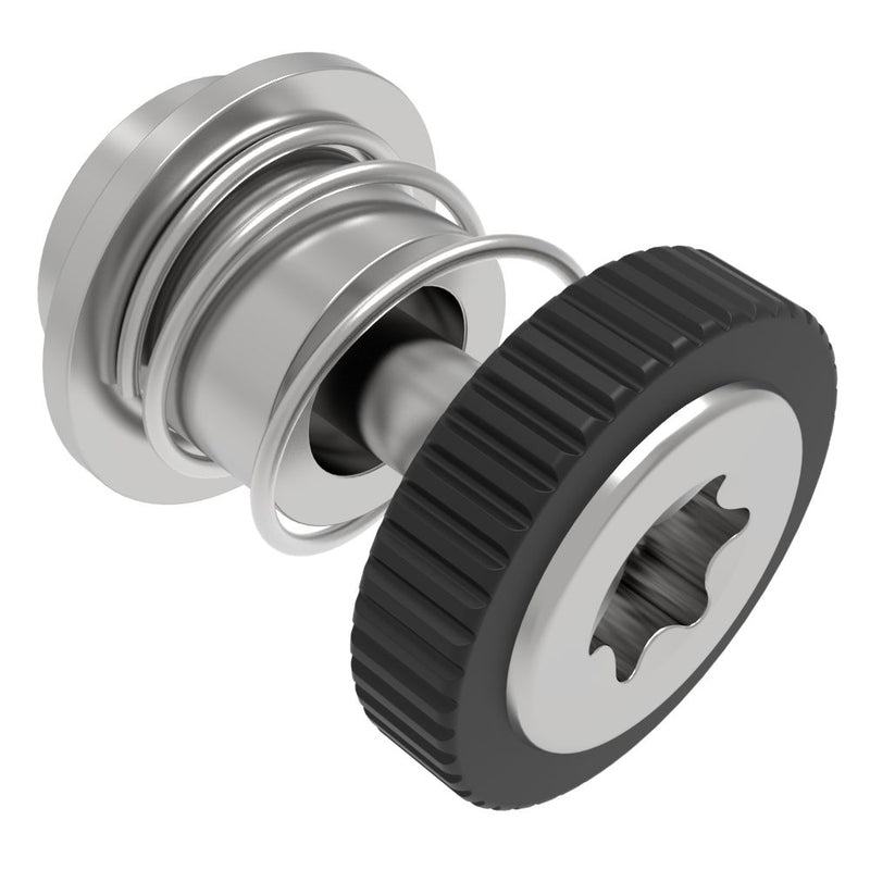 SOUTHCO Captive Screw, M3 X 0.5 Thread, Surface Mount Technology, TORX®, Knurled Black Knob [52-SM-A3211-K000-R]