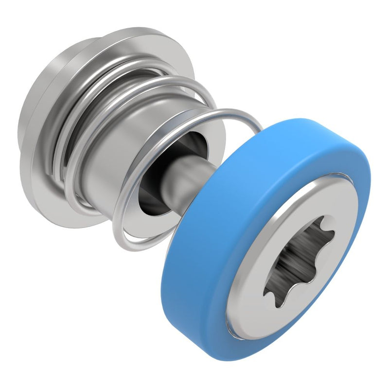SOUTHCO Captive Screw, M3 X 0.5 Thread, Surface Mount Technology, TORX®, Smooth Blue Knob [52-SM-A3211-N008-R]
