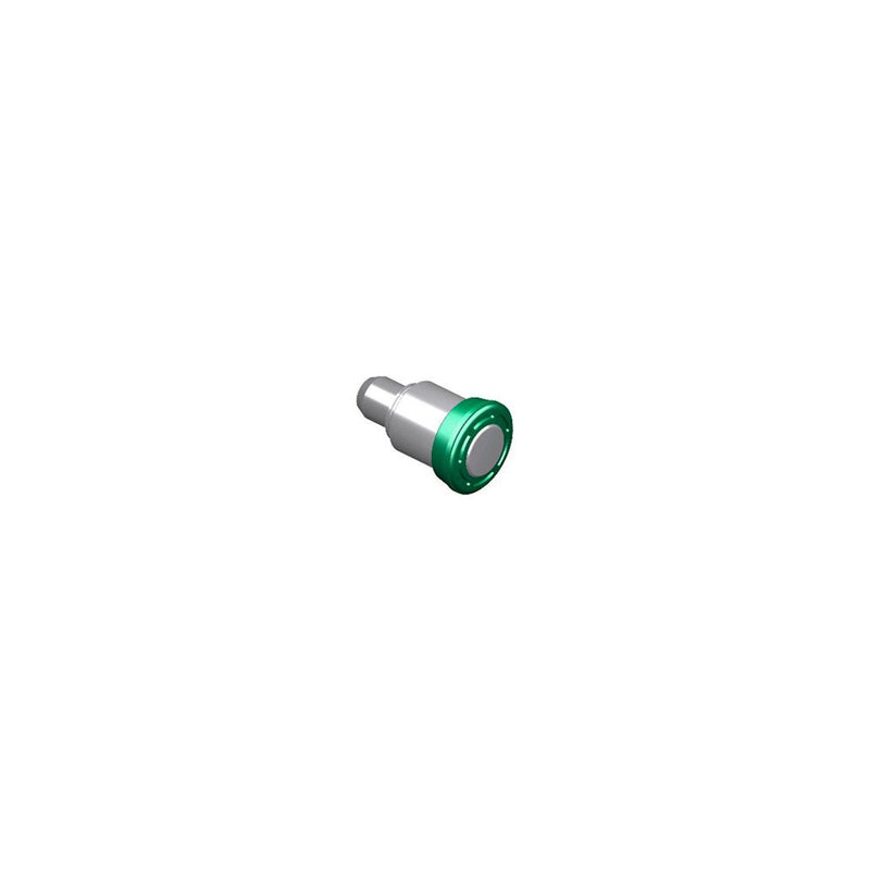 SOUTHCO Spring Loaded Plunger, Press-in, Miniature Size, With hold-open feature, Steel, Green Knob [56-111-014]