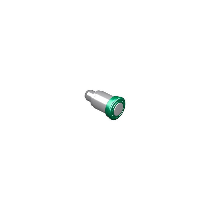 SOUTHCO Spring Loaded Plunger, Flare-in, Miniature Size, With hold-open feature, Steel, Green Knob [56-121-2-014]