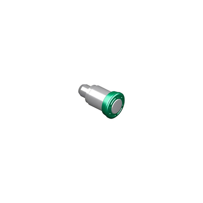 SOUTHCO Spring Loaded Plunger, Flare-in, Small Size, Without hold-open feature, Steel, Green Knob [56-170-1-014]