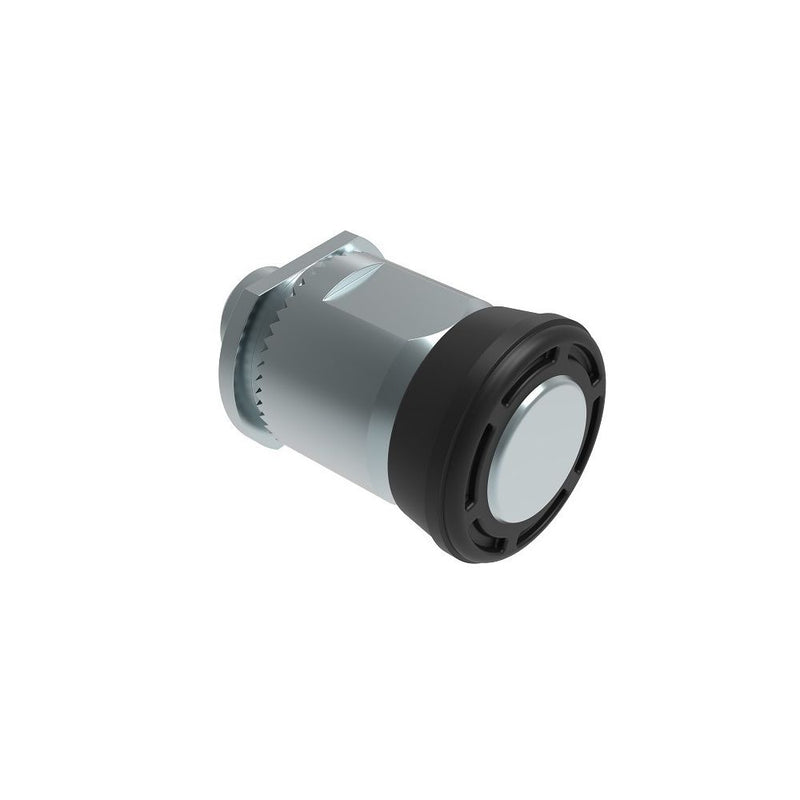 SOUTHCO Spring Loaded Plunger, Thread-in, Small Size, Without hold-open feature, Steel, Black Knob [56-180-000]
