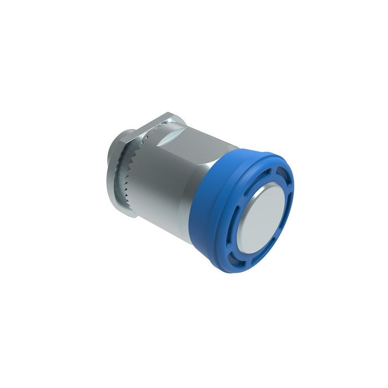 SOUTHCO Spring Loaded Plunger, Thread-in, Small Size, Without hold-open feature, Steel, Blue Knob [56-180-008]