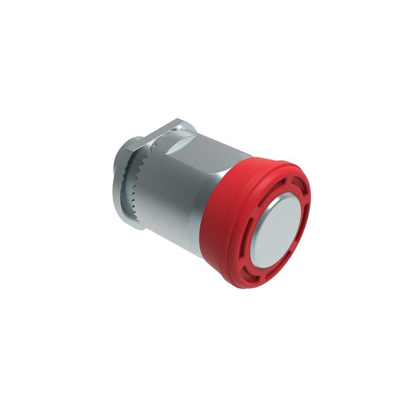 SOUTHCO Spring Loaded Plunger, Thread-in, Small Size, Without hold-open feature, Steel, Red Knob [56-180-013]