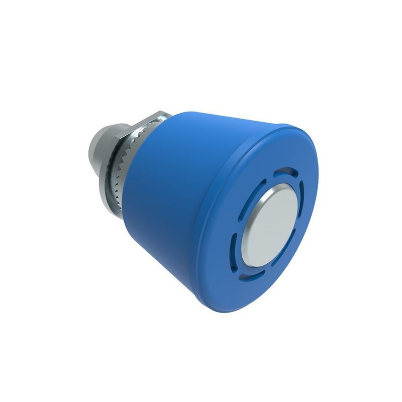 SOUTHCO Spring Loaded Plunger, Thead-in, Large Size, Without hold-open feature, Steel, Blue Knob [56-280-008]