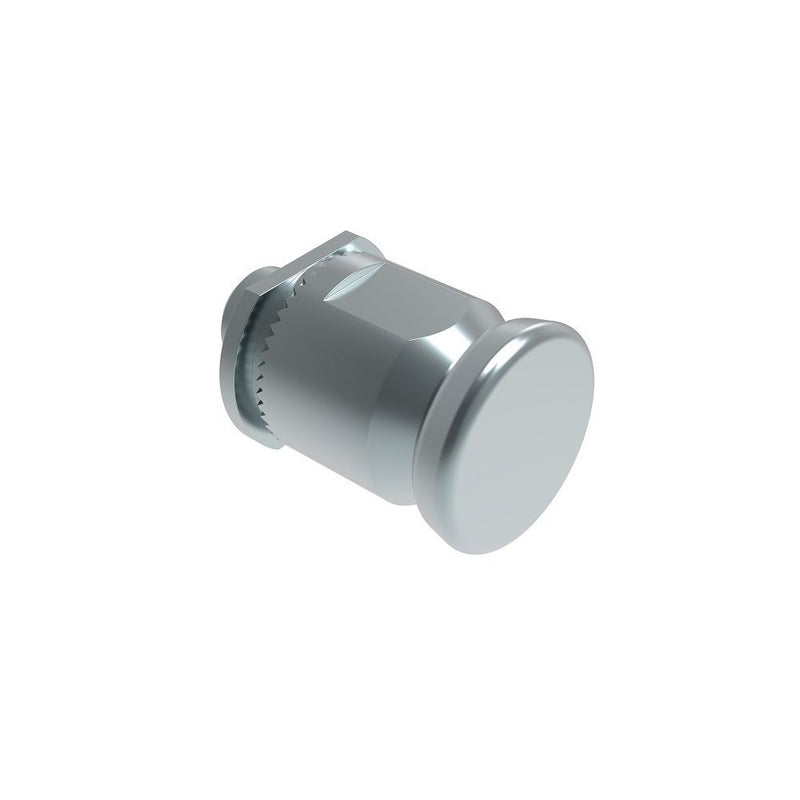 SOUTHCO Spring Loaded Plunger, Thead-in, Miniature Size, Without hold-open feature, Steel, Bright Knob [56-30-15]