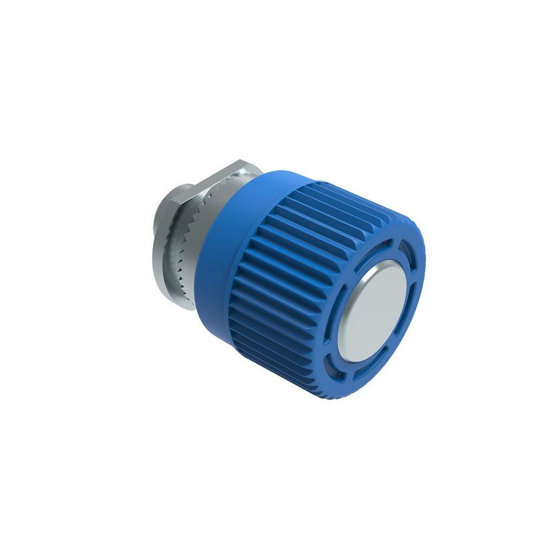 SOUTHCO Spring Loaded Plunger, Thread-in, Without hold-open feature, Steel, Blue Knob [56-330-008]