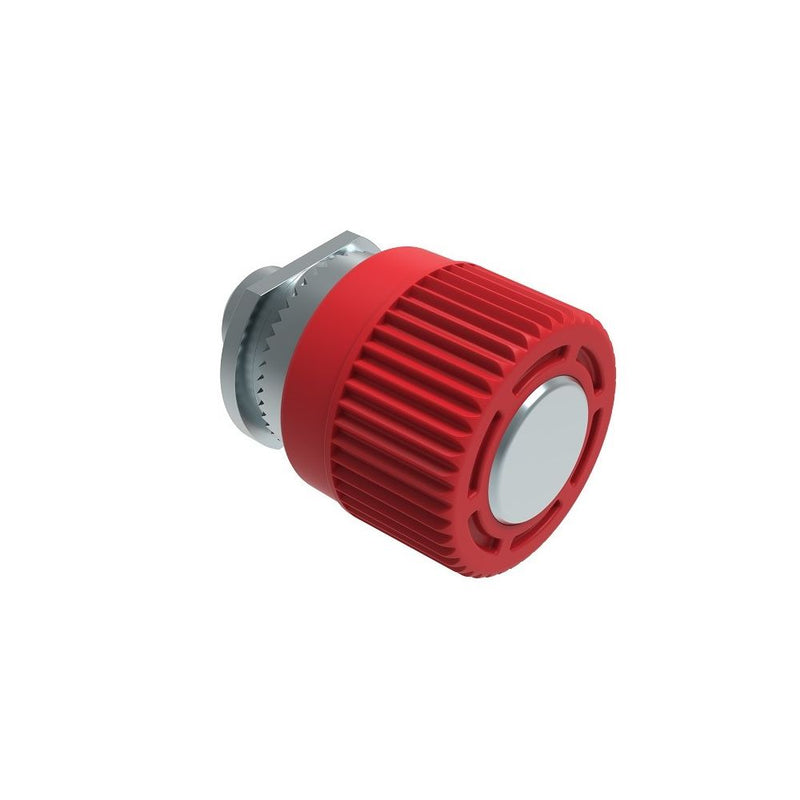 SOUTHCO Spring Loaded Plunger, Thread-in, Without hold-open feature, Steel, Red Knob [56-330-013]