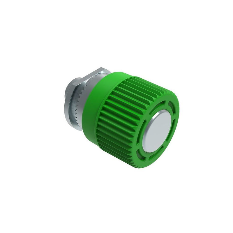 SOUTHCO Spring Loaded Plunger, Thread-in, Without hold-open feature, Steel, Green Knob [56-330-014]