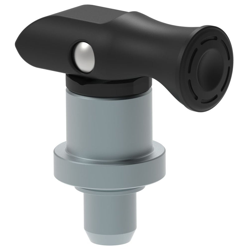 SOUTHCO Spring Loaded Plunger, Press-in, Small Size, With hold-open feature, , Black [56-461-000]