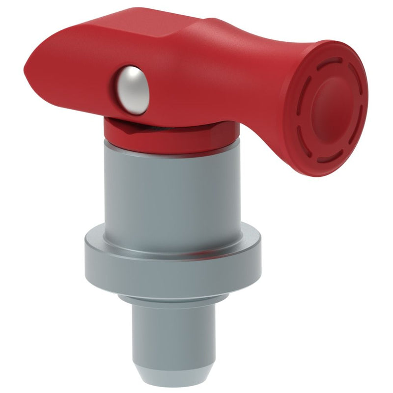 SOUTHCO Spring Loaded Plunger, Press-in, Small Size, With hold-open feature, Red [56-461-013]