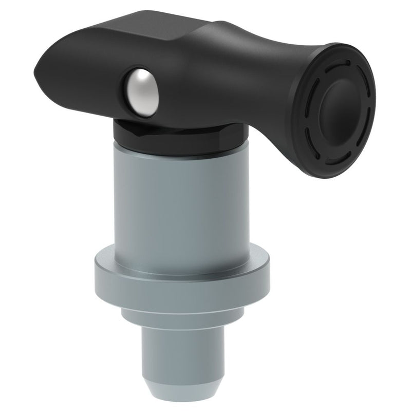 SOUTHCO Spring Loaded Plunger, Flare-in, thin panel, Small Size, With hold-open feature, Black [56-471-1-000]