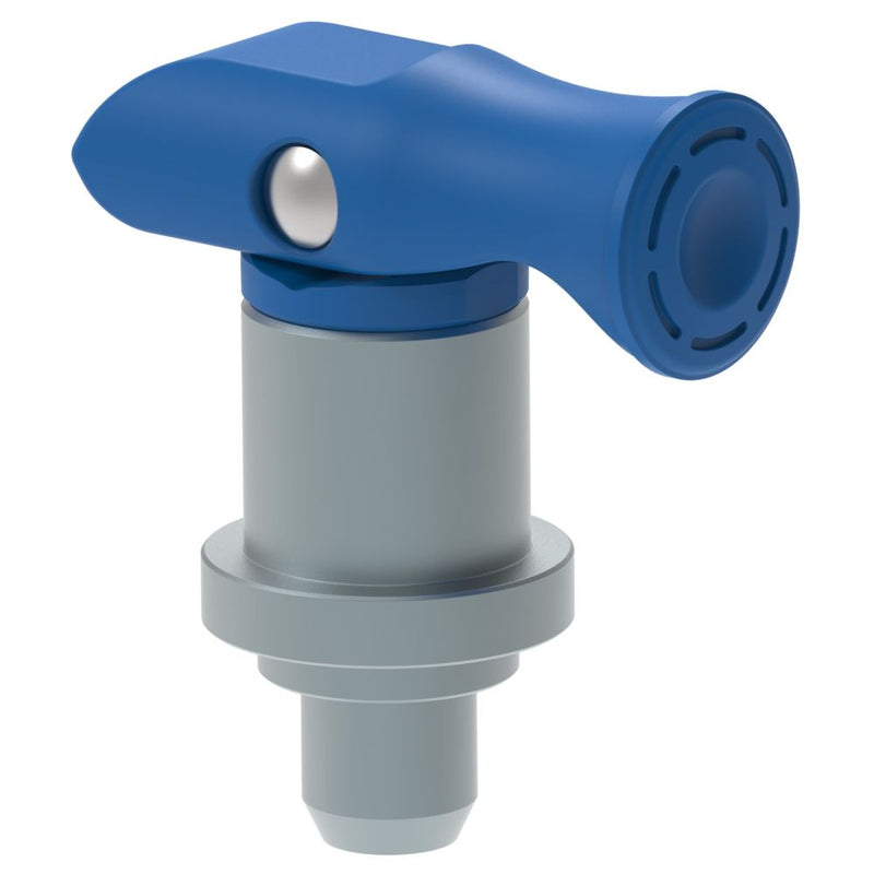 SOUTHCO Spring Loaded Plunger, Flare-in, thin panel, Small Size, With hold-open feature, , Blue [56-471-1-008]