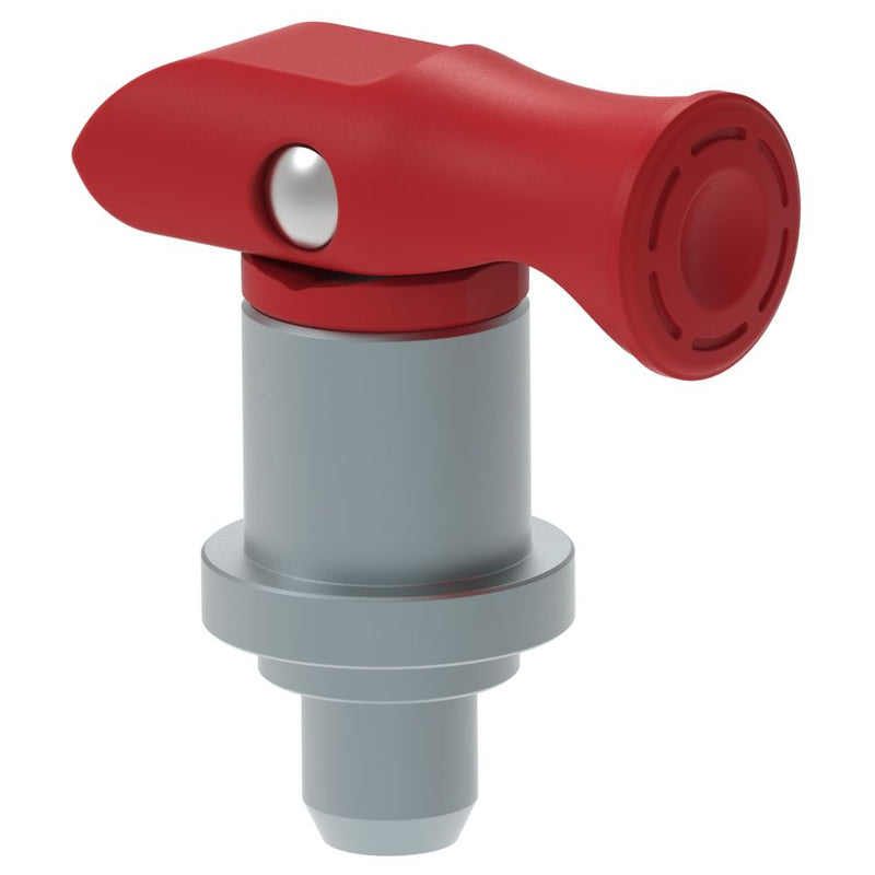 SOUTHCO Spring Loaded Plunger, Flare-in, thin panel, Small Size, With hold-open feature, Red [56-471-1-013]