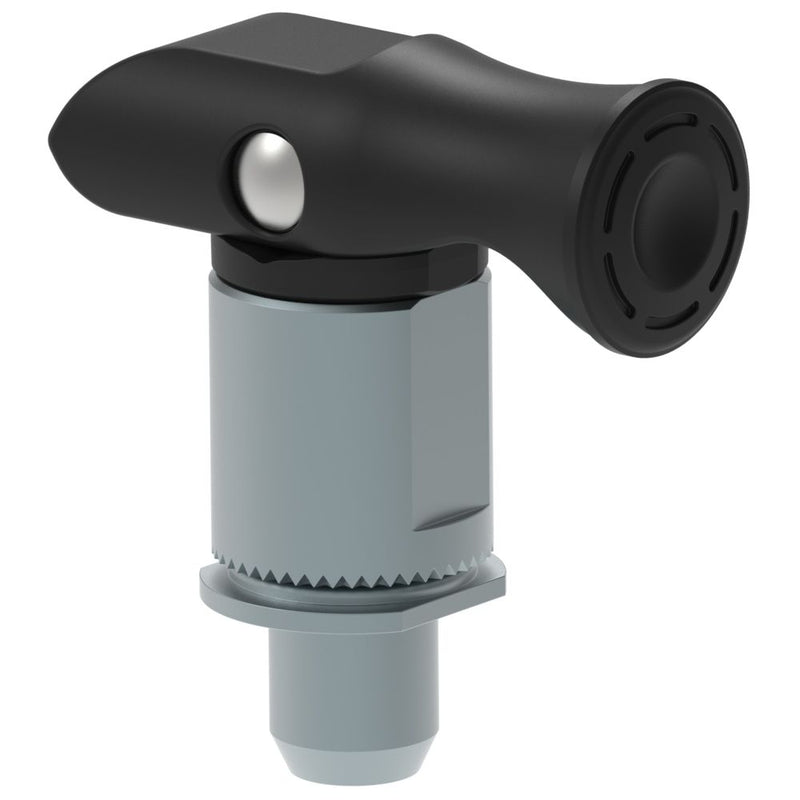 SOUTHCO Spring Loaded Plunger, Thread-in, Small Size, With hold-open feature, Black [56-481-000]