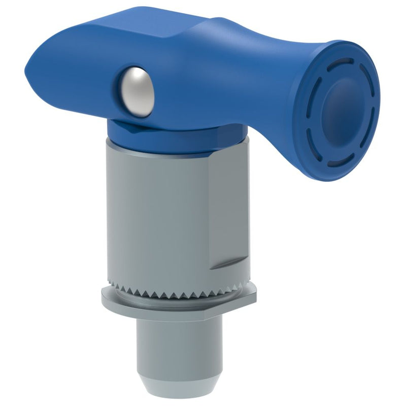 SOUTHCO Spring Loaded Plunger, Thread-in, Small Size, With hold-open feature, , Blue [56-481-008]