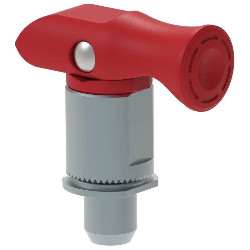 SOUTHCO Spring Loaded Plunger, Thread-in, Small Size, With hold-open feature, Red [56-481-013]