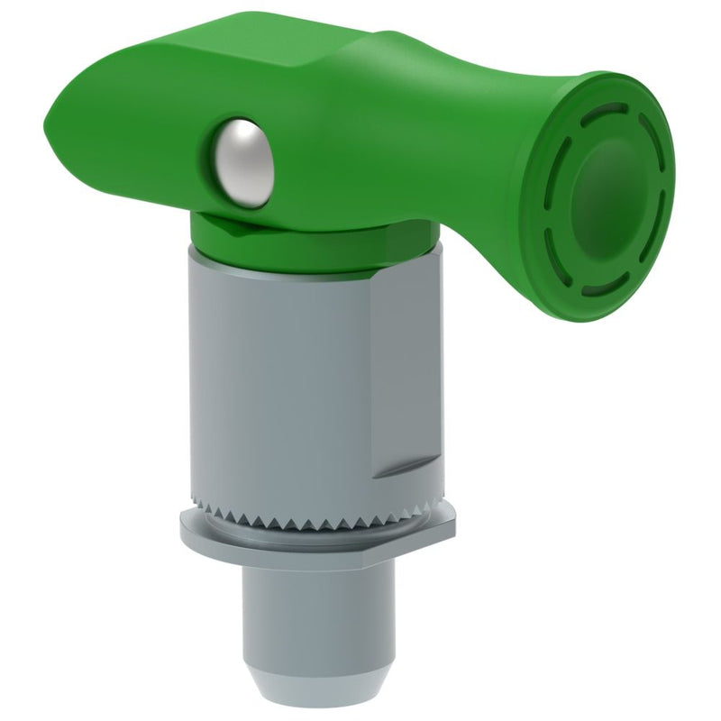 SOUTHCO Spring Loaded Plunger, Thread-in, Small Size, With hold-open feature, , Green [56-481-014]