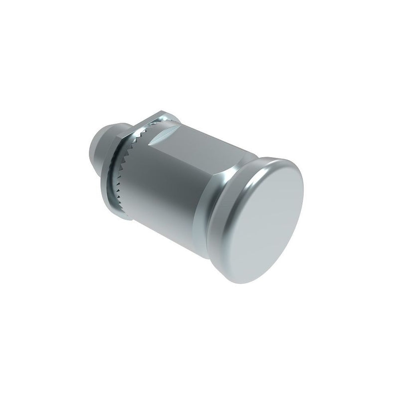 SOUTHCO Spring Loaded Plunger, Thread-in, Small Size,Without hold-open feature, Steel, Bright Knob [56-80-15]