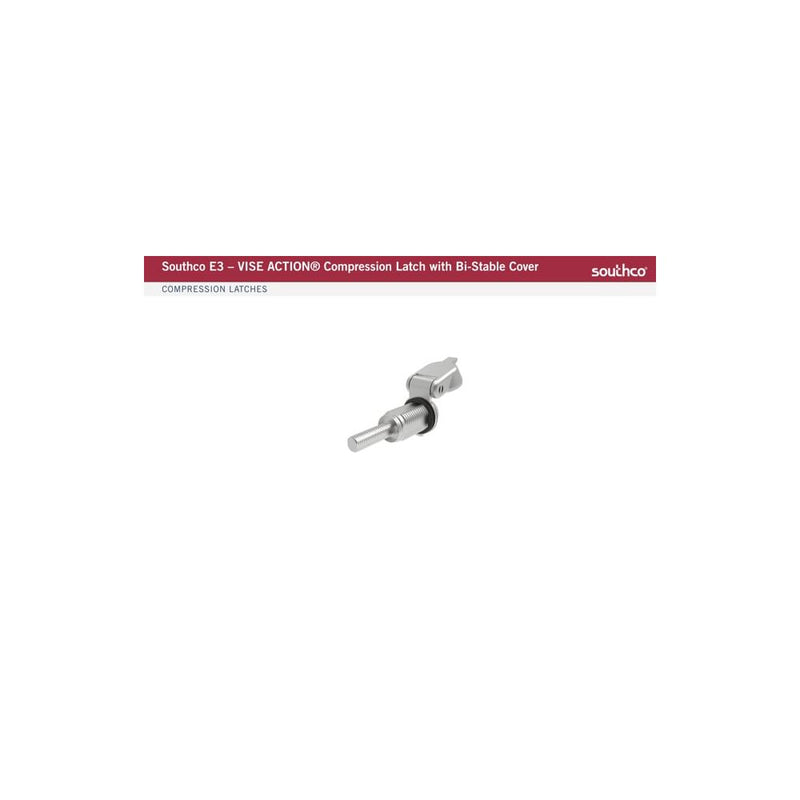SOUTHCO VISE ACTION® Compression Latch, Large Size, 7 mm Square, Stainless Steel, Passivated [E3-14B-00]