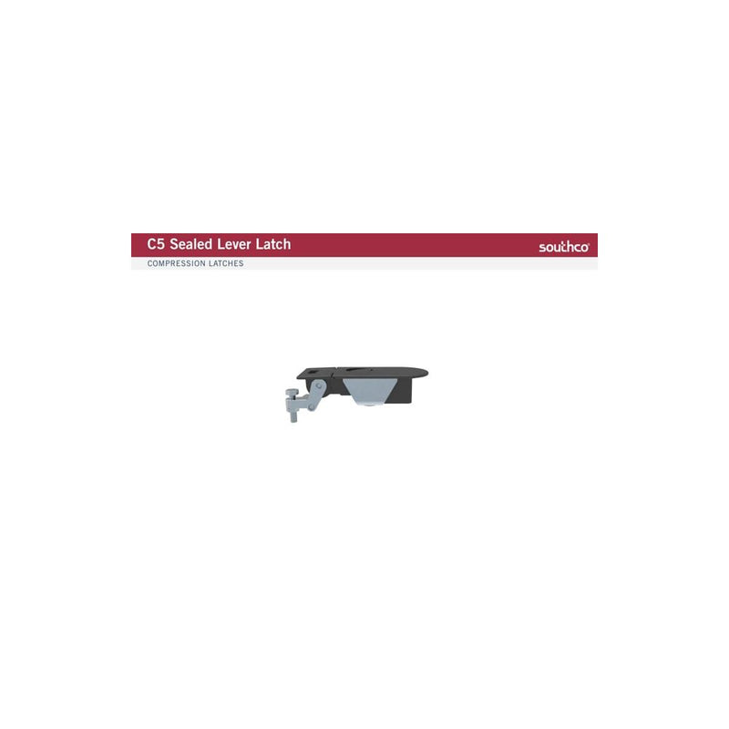 SOUTHCO Compression Latch, Sealed Lever Latch, Key Choice, Locking without lock core, 1-11mm Panel, 14-29mm Grip, Zinc Alloy, Powder Coat, Black [C5-91-25-3]