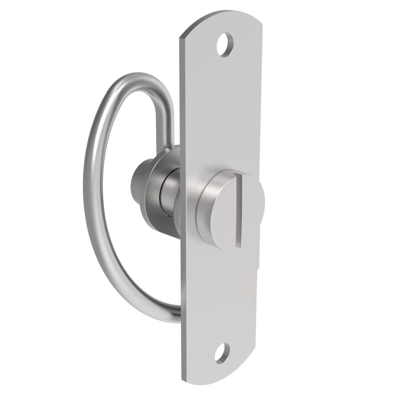 SOUTHCO Compression Latch, Self-Adjusting, Medium Size, Tool Locking, Slotted Head, Rivet/Screw (Thru Hole) Installation, Smooth Spring, Stainless Steel, Passivated, Silver [57-10-101-40]