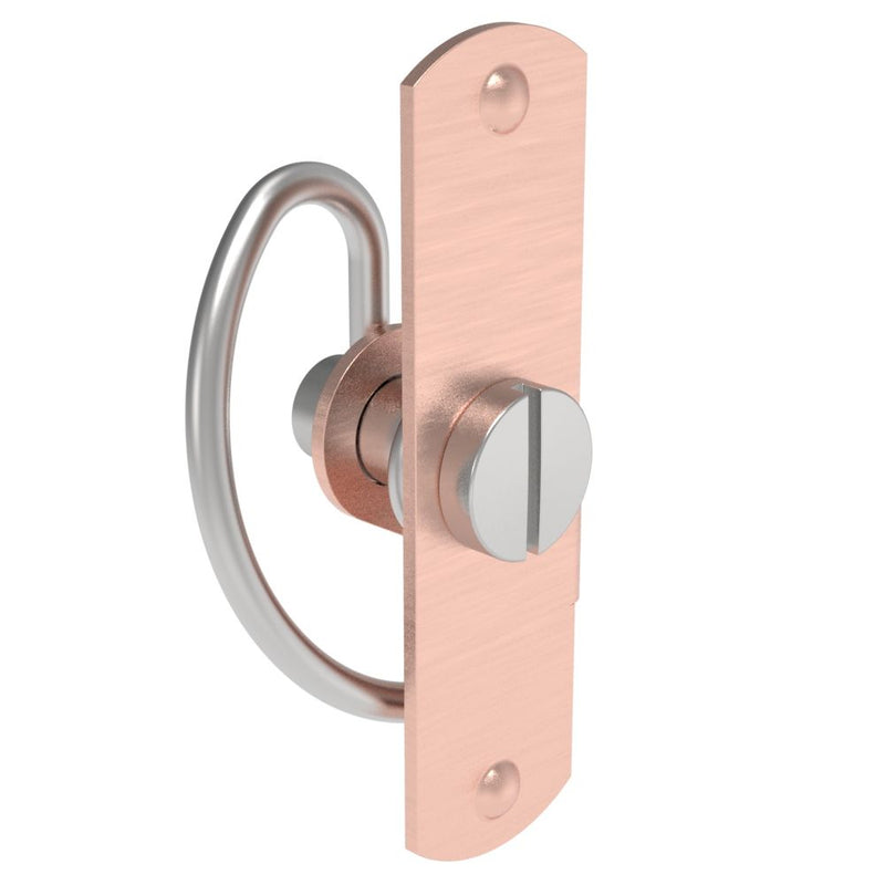SOUTHCO Compression Latch, Self-Adjusting, Medium Size, Tool Locking, Slotted Head, Weld Installation, Smooth Spring, Steel, Copper Plated, Bright [57-10-102-50]