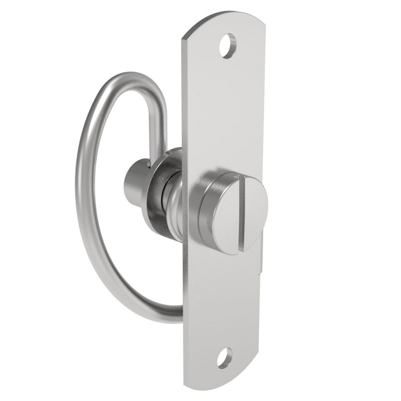 SOUTHCO Compression Latch, Self-Adjusting, Medium Size with Spacer, Tool Locking, Slotted Head, Rivet/Screw (Thru Hole) Installation, Smooth Spring, Steel, Zinc Plated, Bright [57-10-103-10]