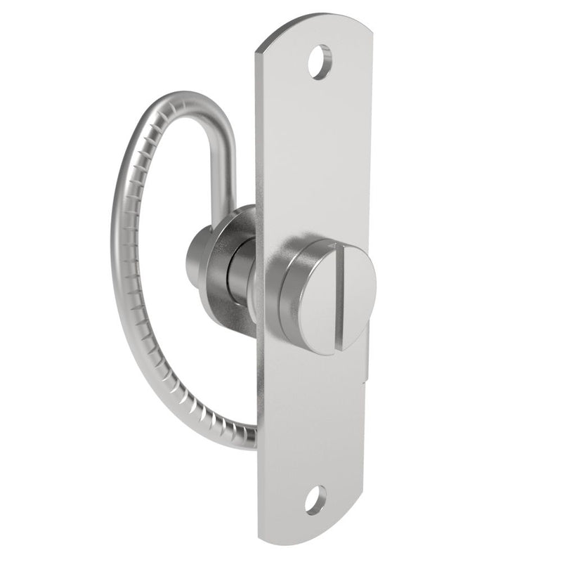 SOUTHCO Compression Latch, Self-Adjusting, Medium Size, Tool Locking, Slotted Head, Rivet/Screw (Thru Hole) Installation, Serrated Spring, Steel, Zinc Plated, Bright [57-10-111-10]