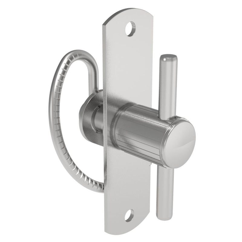 SOUTHCO Compression Latch, Self-Adjusting, Medium Size, No Restriction, T-Bar Head, Rivet/Screw (Thru Hole) Installation, Serrated Spring, Steel, Zinc Plated, Bright [57-10-311-10]