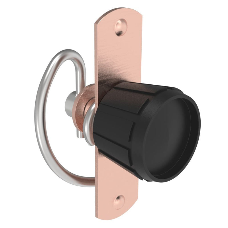 SOUTHCO Compression Latch, Self-Adjusting, Medium Size, No Restriction, Knob, Weld Installation, Smooth Spring, Steel, Copper Plated, Bright [57-10-402-50]