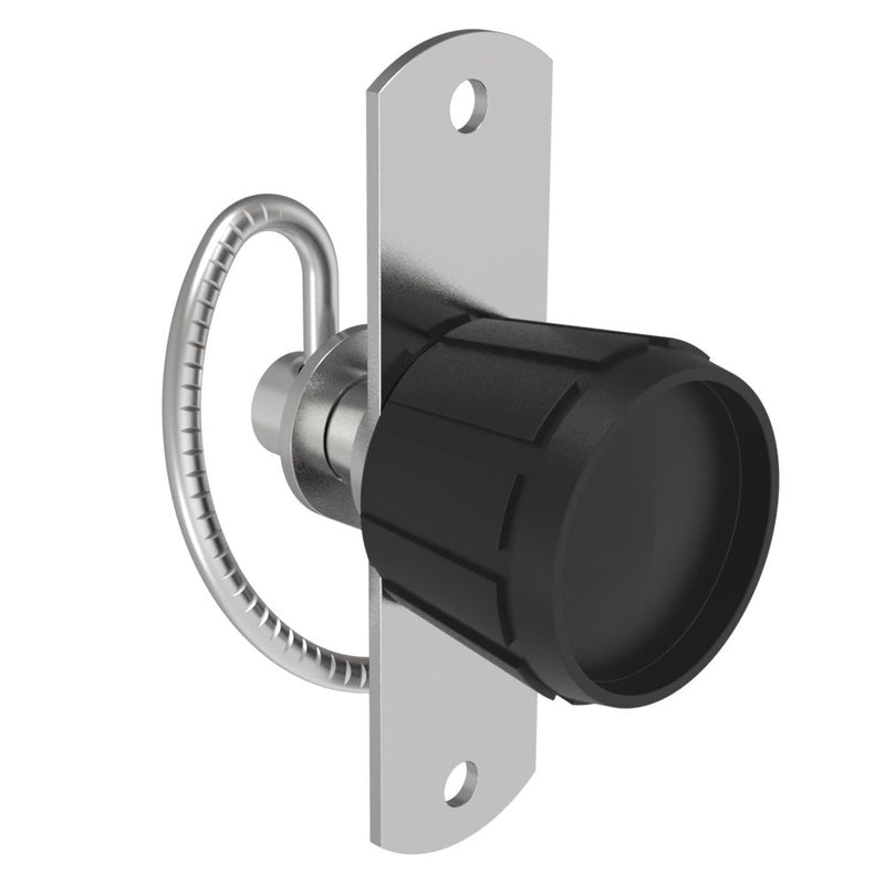 SOUTHCO Compression Latch, Self-Adjusting, Medium Size, No Restriction, Knob, Rivet/Screw (Thru Hole) Installation, Serrated Spring, Steel, Zinc Plated, Bright [57-10-411-10]