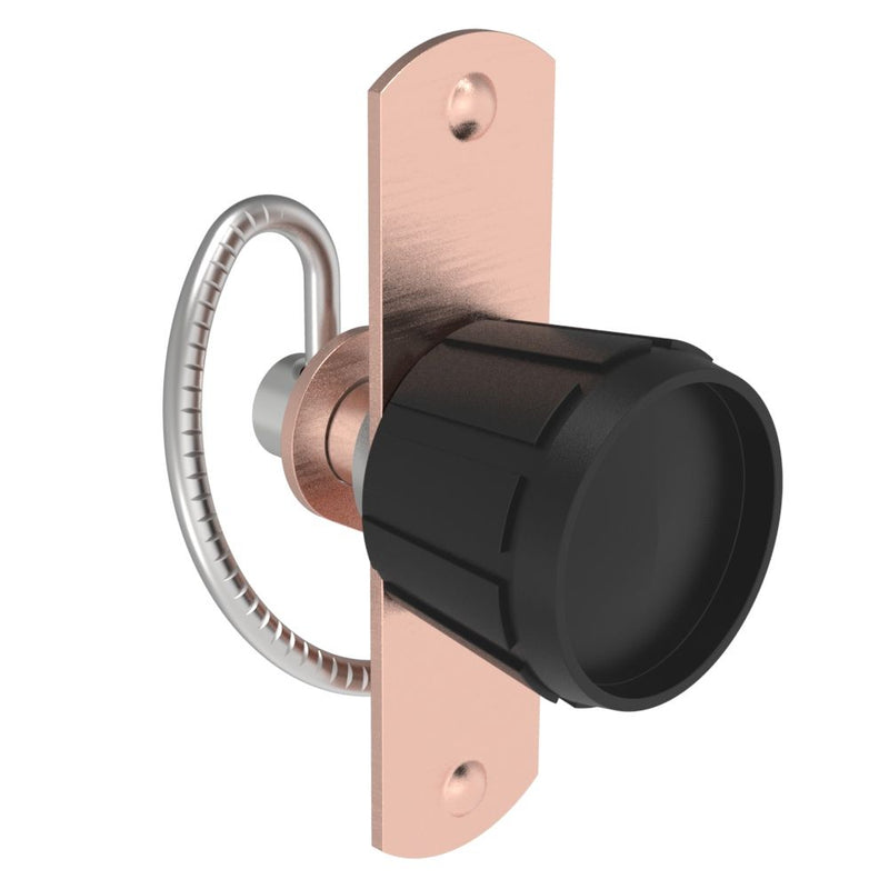 SOUTHCO Compression Latch, Self-Adjusting, Medium Size, No Restriction, Knob, Weld Installation, Serrated Spring, Steel, Copper Plated, Bright [57-10-412-50]