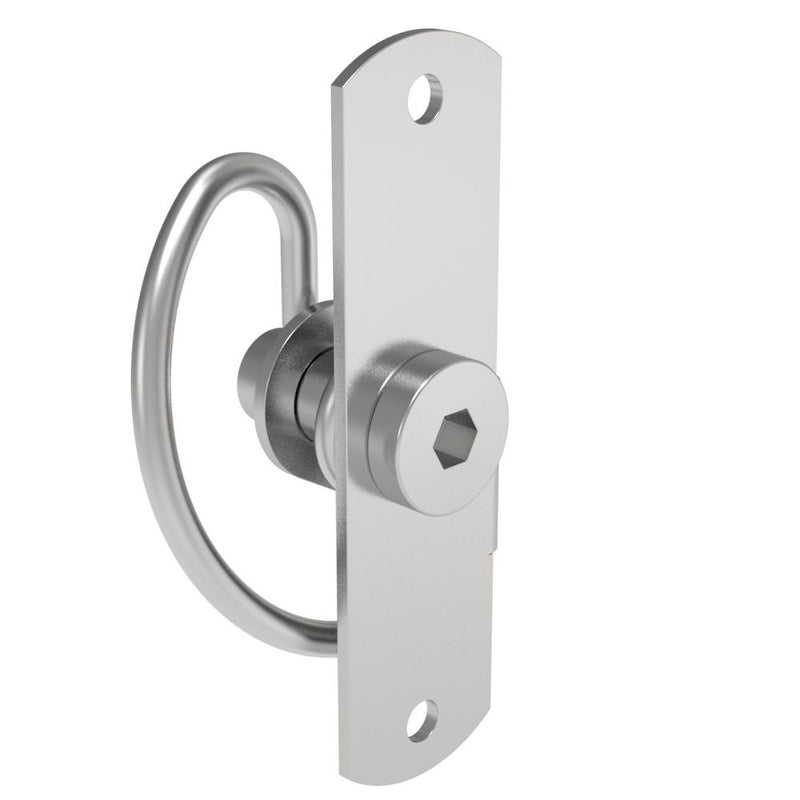 SOUTHCO Compression Latch, Self-Adjusting, Medium Size, Tool Locking, Hex Recess, Rivet/Screw (Thru Hole) Installation, Smooth Spring, Steel, Zinc Plated, Bright [57-10-801-10]