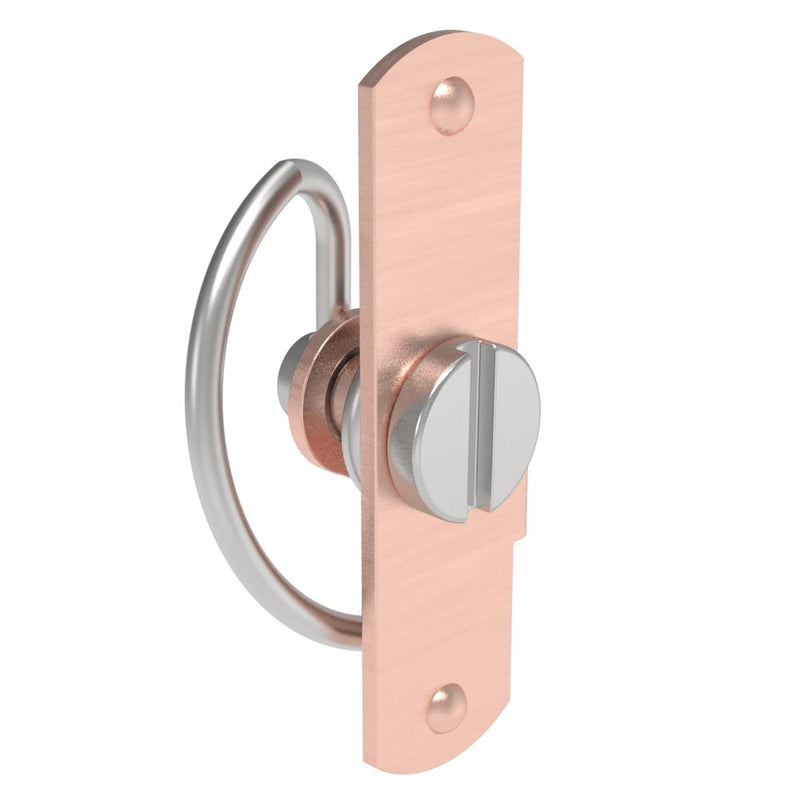 SOUTHCO Compression Latch, Self-Adjusting, Miniature Size, Tool Locking, Slotted Head, Weld Installation, Smooth Spring, Steel, Copper Plated, Bright [57-20-102-50]
