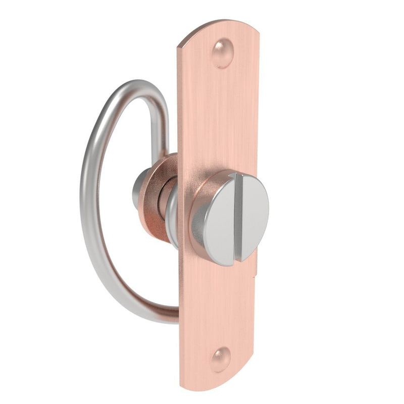 SOUTHCO Compression Latch, Self-Adjusting, Small Size, Tool Locking, Slotted Head, Weld Installation, Smooth Spring, Steel, Copper Plated, Bright [57-30-102-50]