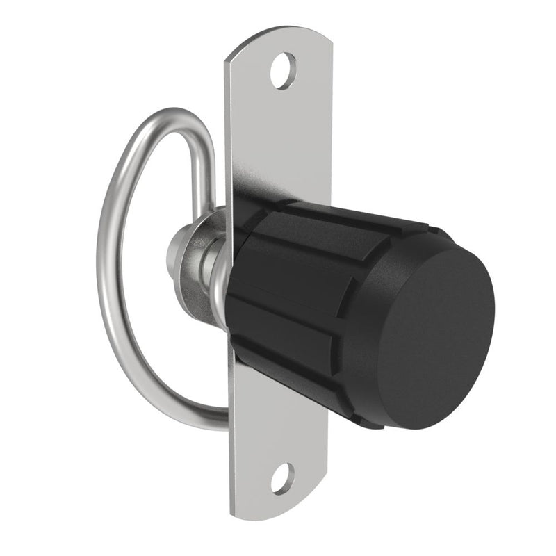 SOUTHCO Compression Latch, Self-Adjusting, Small Size, No Restriction, Knob, Rivet/Screw (Thru Hole) Installation, Smooth Spring, Steel, Zinc Plated, Bright [57-30-401-10]