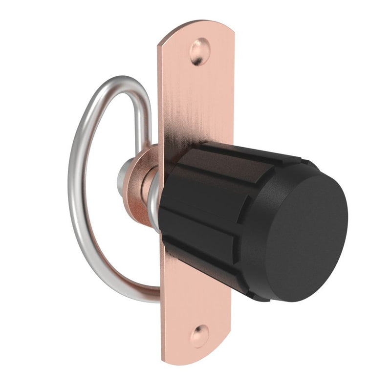 SOUTHCO Compression Latch, Self-Adjusting, Small Size, No Restriction, Knob, Weld Installation, Smooth Spring, Steel, Copper Plated, Bright [57-30-402-50]