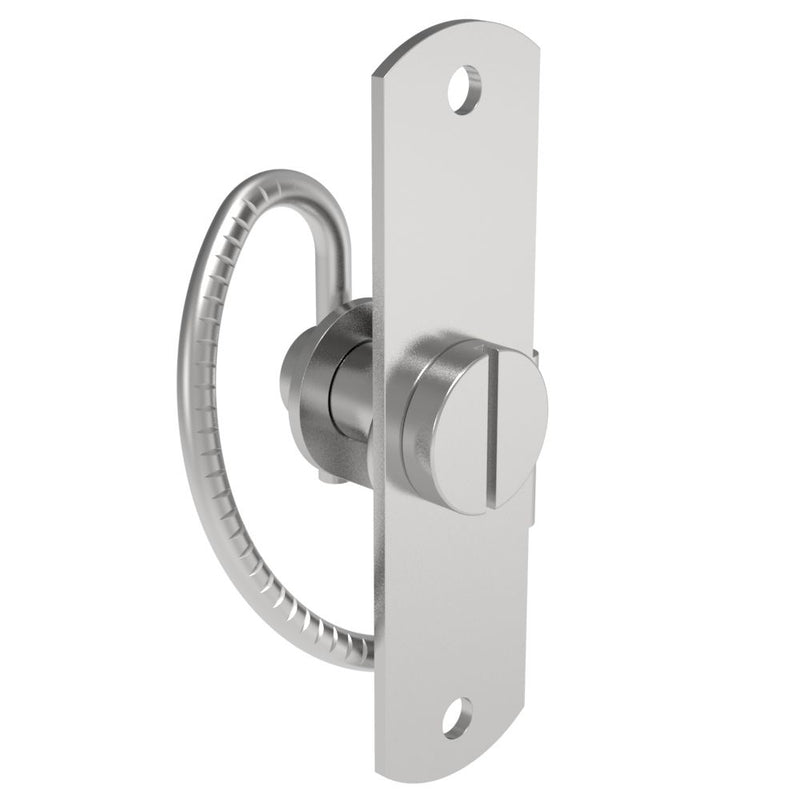 SOUTHCO Compression Latch, Self-Adjusting, Large Size, Tool Locking, Slotted Head, Rivet/Screw (Thru Hole) Installation, Serrated Spring, Steel, Zinc Plated, Bright [57-40-111-10]