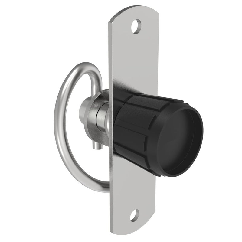 SOUTHCO Compression Latch, Self-Adjusting, Large Size, No Restriction, Knob, Rivet/Screw (Thru Hole) Installation, Smooth Spring, Steel, Zinc Plated, Bright [57-40-401-10]